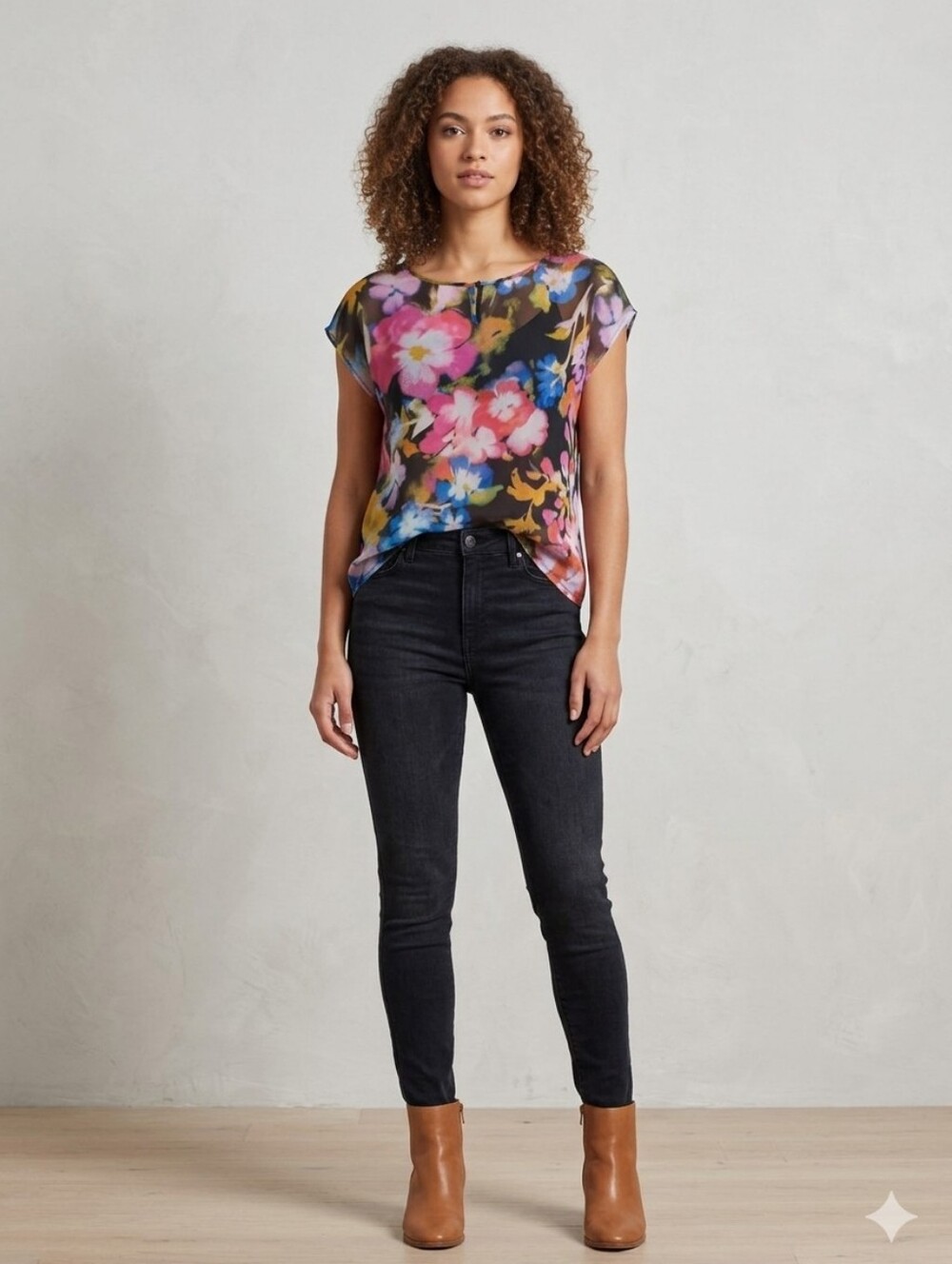 Jessica Petite Watercolor Floral Blouse | Size 8P 🌸✨